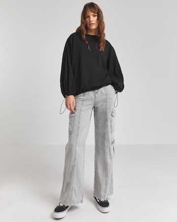 Black Toggle Detail Sweatshirt