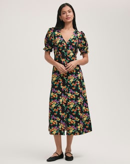 Finery London Floral Button Up Dress
