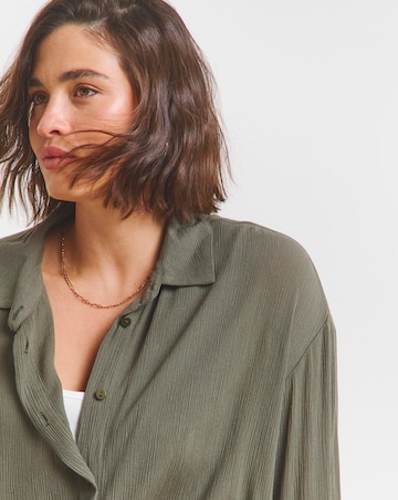 Simply Be Khaki Crinkle Shirt