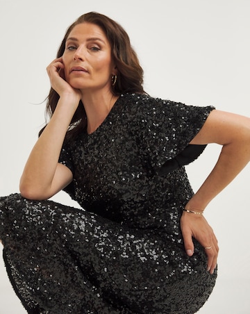 Joanna Hope Sequin Midi Dress