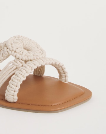 Macrame Woven Mule Flat Sandals - Extra Wide Fit (EEE)