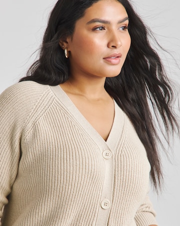 Simply Be Stone Cotton Boyfriend Cardigan