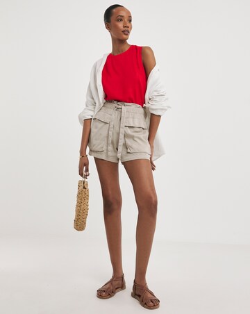 Linen Mix Sleeveless Shell Top