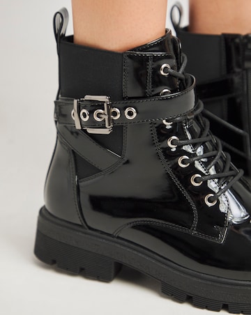 Lindsay Lace Up Utility Ankle Boot Wide E Fit