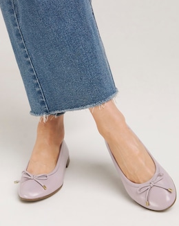 Eliza Basic Leather Ballerina - Wide Fit (E)