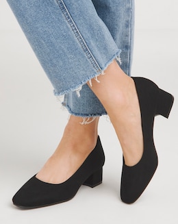 Orlia Flexi Sole Block Heel Court Shoes - Ultra Wide Fit (EEEEE)