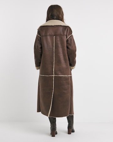 Tan Maxi Shearling Jacket