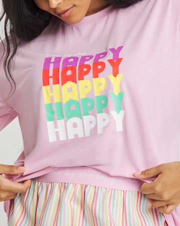 Slogan Tee Pyjama Shortie Set