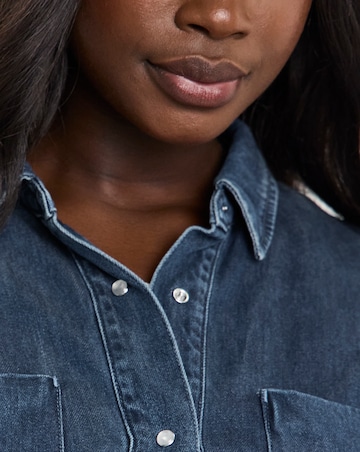 Simply Be Indigo Oversized Denim Shirt with Tencel TM