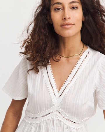 Trim Detail Flutter Sleeve Top