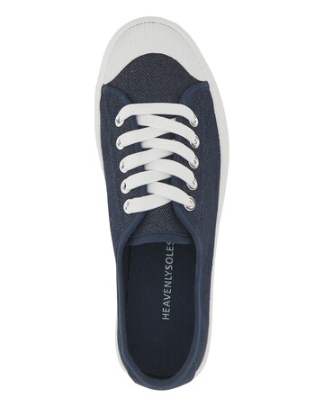 Heavenly Soles Canvas Lace Up Shoes - Wide Fit (E)
