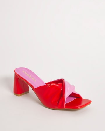 Enya Twist Heeled Mule Sandals - Extra Wide Fit (EEE)