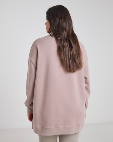 Simply Be Mocha Side Split Sweatshirt Tunic