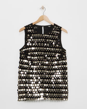 Joanna Hope Sequin Shell Top