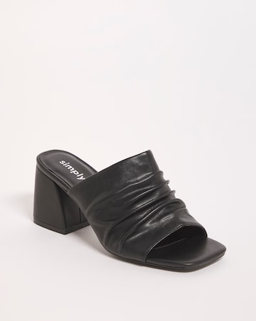 Elissa Ruched Heeled Mule Sandals - Extra Wide Fit (EEE)