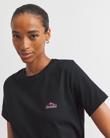 Snowdonia Black Chest Print T-Shirt