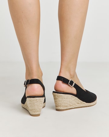 Miami Wedge Espadrille Slingback Sandals - Wide Fit (E)