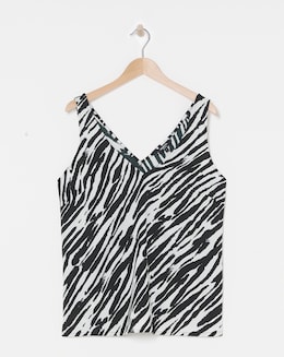 Simply Be Zebra Print Sleeveless V Neck Cami