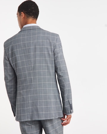 Blue Check Regular Fit Suit Jacket
