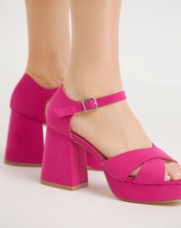Mia Cross Front Platform Heeled Sandals Standard D Fit