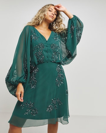 Maya Floral Sequin Embellished Mini Dress