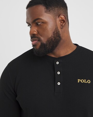 Polo Ralph Lauren Black Waffle Long Sleeve Mix & Match Lounge Top