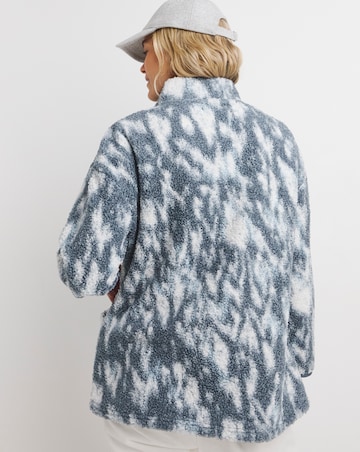 Aztec Borg Longline Quarter Zip Jacket