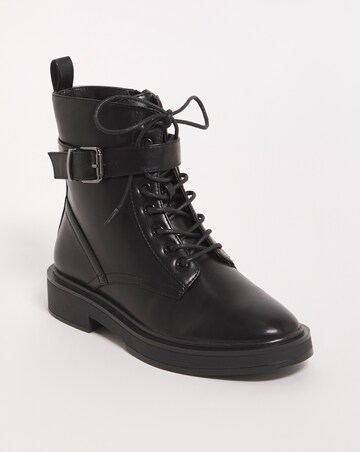 Aimi Classic Lace Up Ankle Boots - Wide Fit (E)