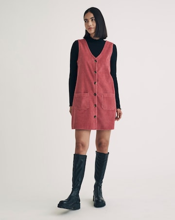 Nobody's Child Pink Claudette Cord Pinny Dress