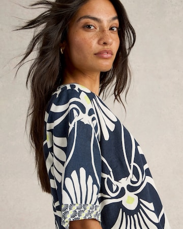 White Stuff Ash Linen Blend Top