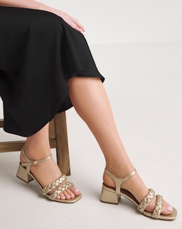 Jacinda Twin Strap Block Heeled Sandals Extra Wide EEE Fit