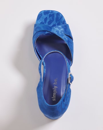 Mia Cross Front Platform Heeled Sandals - Extra Wide Fit (EEE)