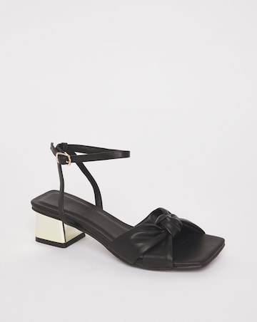 Metallic Block Heel Sandal EEE Fit