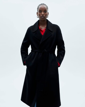 Mango Wool Coat with Tie Waist