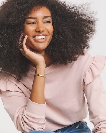 Simply Be Powder Pink Frill Detail Sweatshirt