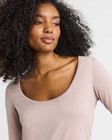 Mocha Supersoft Scoop Neck Top
