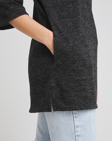 Charcoal Marl Soft Touch Side Pocket Tunic