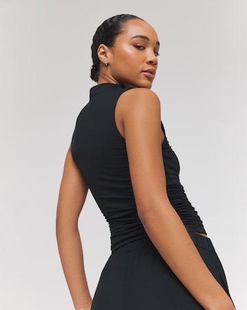 TALA 365 Ruched Side Mock Neck Top