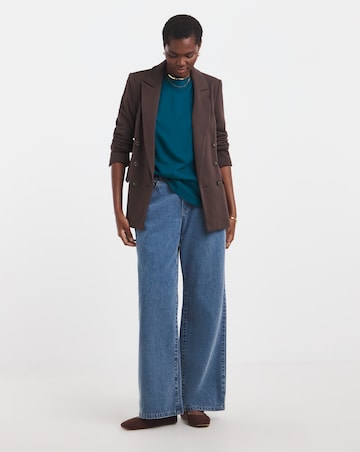 Longline Curved Hem 3/4 Sleeve Top