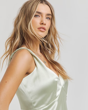Simply Be Sage Satin Cami Slip Dress