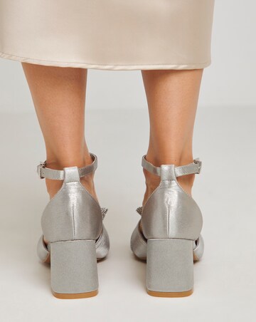 Peppo Diamante Bow Block Heel Sandal - Wide Fit (E)
