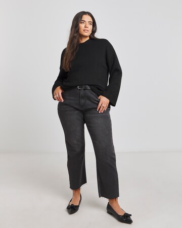 Simply Be Black Crew Neck Knitted Jumper