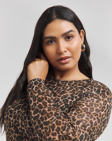Leopard Mesh Top