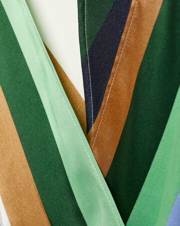 Mango Wrap Front Multi Stripe Verdi Dress