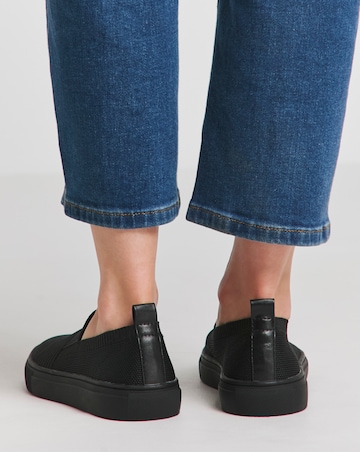 Felicity Stretch Textile Slip On Trainers - Wide Fit (E)