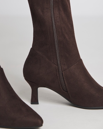 Hillary Kitten Heel High Leg Boots - Standard Fit (D) & Standard Calf