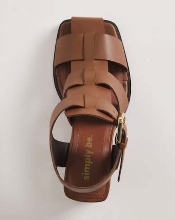 Charlotte Leather Fisherman Block Heeled Shoes - Wide Fit (E)