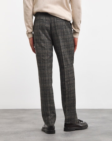Brown Textured Check Regular Suit Trouser