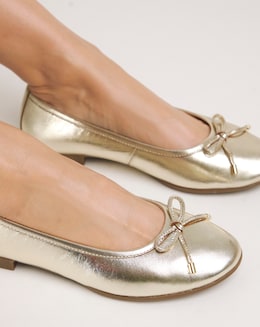 Eliza Basic Leather Ballerina Wide E Fit