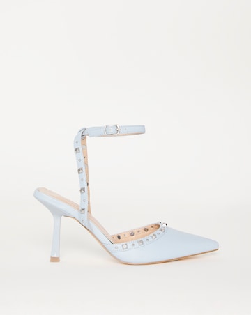 Hanny Studded Heel Court Shoe Ex Wide Fit